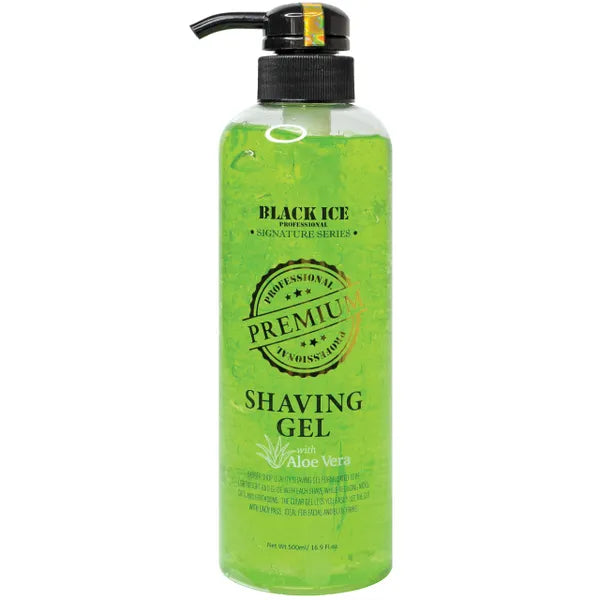 Black Ice Shaving Gel w/ Aloe vera  (500ml/16.9oz)