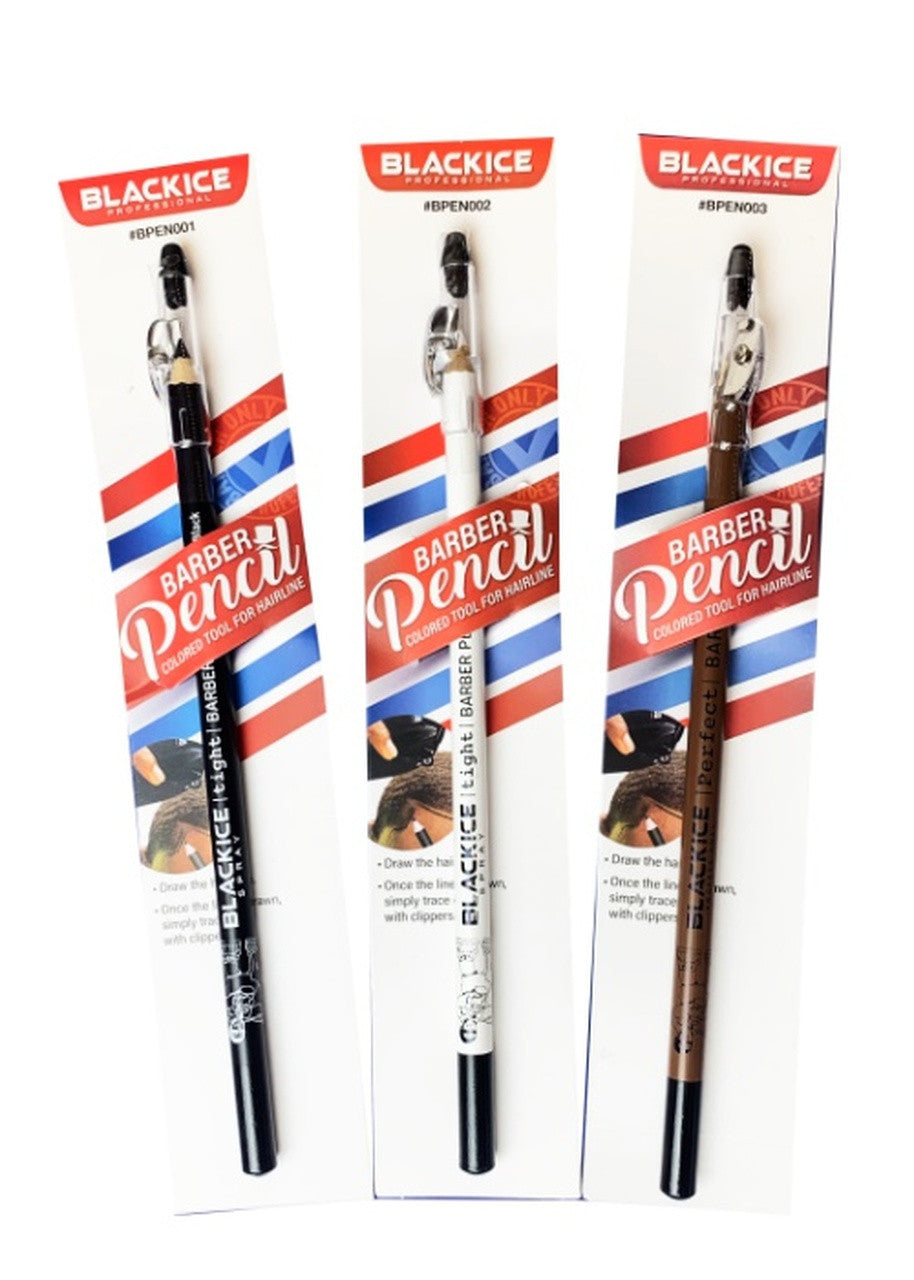 Black Ice Barber Pencil Set 3pc - Black, White, Tan