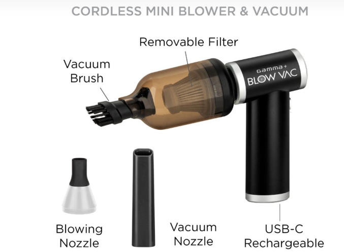 Gamma+ Blow Vac 2-in-1 Cordless Mini Blower & Vacuum