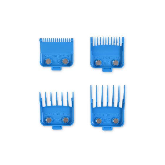 Gamma + dub magnetic tight clipper guards 4-pack cyan blue