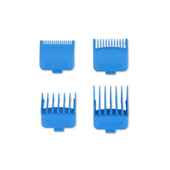 Gamma + dub magnetic tight clipper guards 4-pack cyan blue