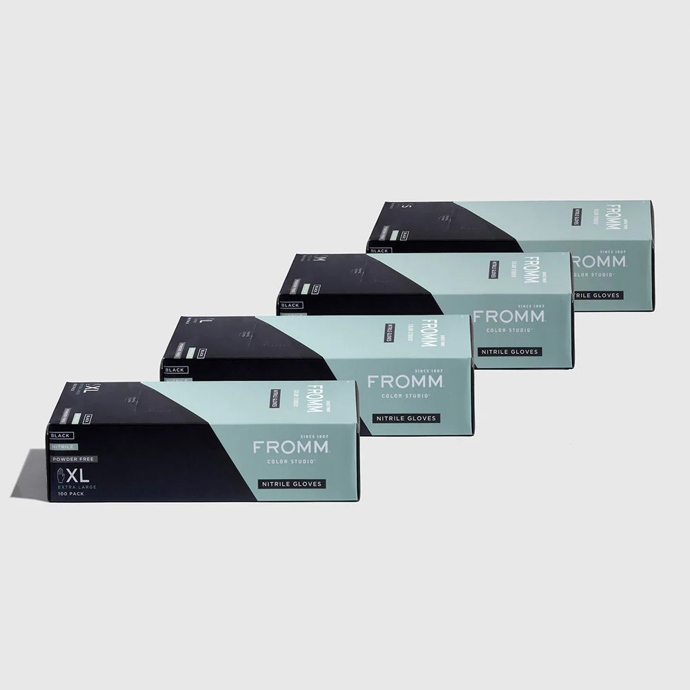 Fromm Black Nitrile powder free gloves - 100 pack