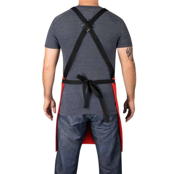 Stylecraft heavy weight waterproof barber or salon hair cutting apron red/black