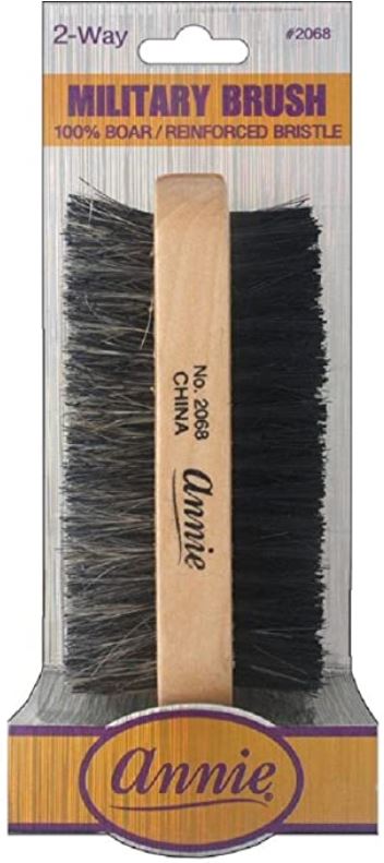 Annie 2068 Two Way Military Brush Light Brown Soft and Hard
