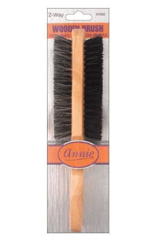 Annie Wooden Club Wave Brush Hard Reinforced Boar Bristles