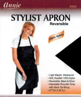 Annie Reversible Stylist Apron 27" x 30" Black/Silver