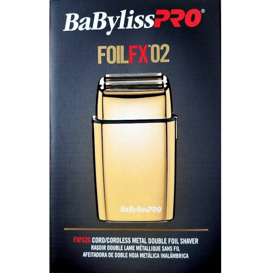【海外限定】bebyliss pro FOIL FX02 ゴールド　シェーバー BaBylissPRO FOILFX02 Cordless Gold Metal Double Foil Shaver