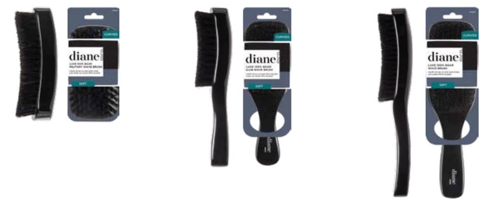Diane Curved Soft Wave Brush for Men - 100% Boar