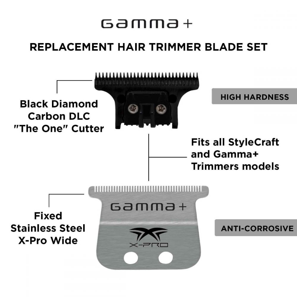 Gamma + X-Pro Wide Stainless Steel With Black Diamond Carbon DLC blades