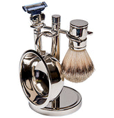 Kingsley sb670 4 pc shave set silver plated
