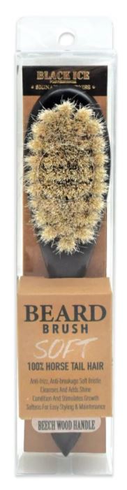 Black Ice Beard Soft Horse Tail Hair Palm Brush