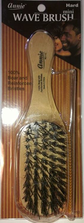 Annie 2110 Hard Mini Wooden Wave Brush with Comb 4.8"