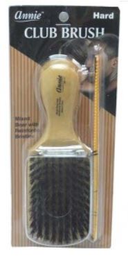 Annie International Hard Mini Wooden Club Hair Brush with Comb - Brown