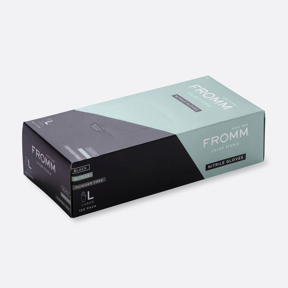 Fromm Black Nitrile powder free gloves - 100 pack
