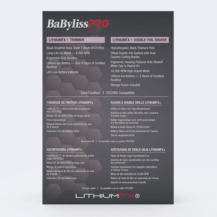 BaBylissPRO® Limited Edition LithiumFX+ Trimmer & Double-Foil Shaver Prepack (Pink)