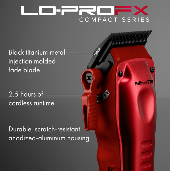 BaBylissPRO® Limited Edition LO-PROFX Compact Clipper (Red)