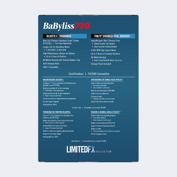 BaBylissPRO® LimitedFX Black & Blue Trimmer & Double-Foil Shaver Gift Set