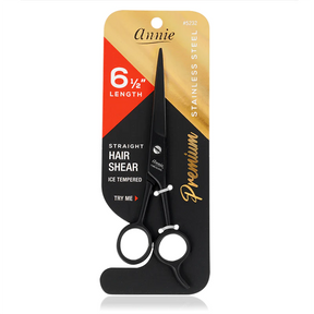 Annie Stainless Steel Straight Hair Shears 6.5 Inch Black