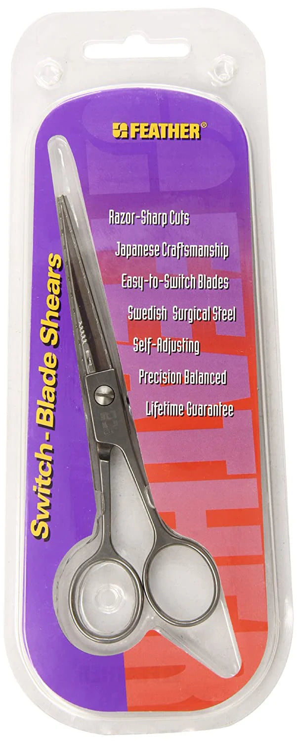 *Pre-Owned(open package)* Feather Switch-Blade Shear 6"- Made in Japan (No finger rest)