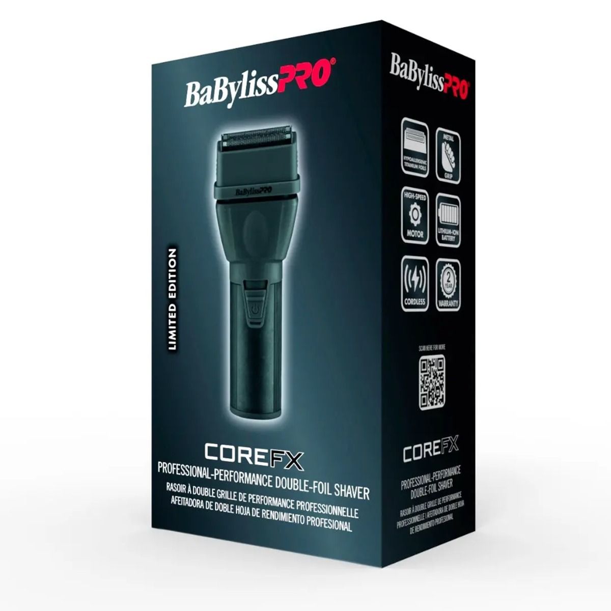 BaBylissPRO® COREFX Double-Foil Shaver (Limited Edition Matte Black)