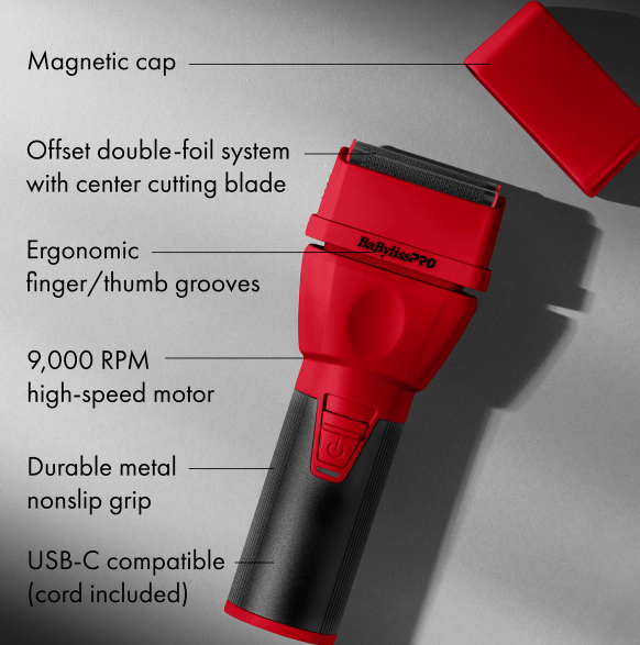 BaBylissPRO® COREFX Double-Foil Shaver (Limited Edition Red)
