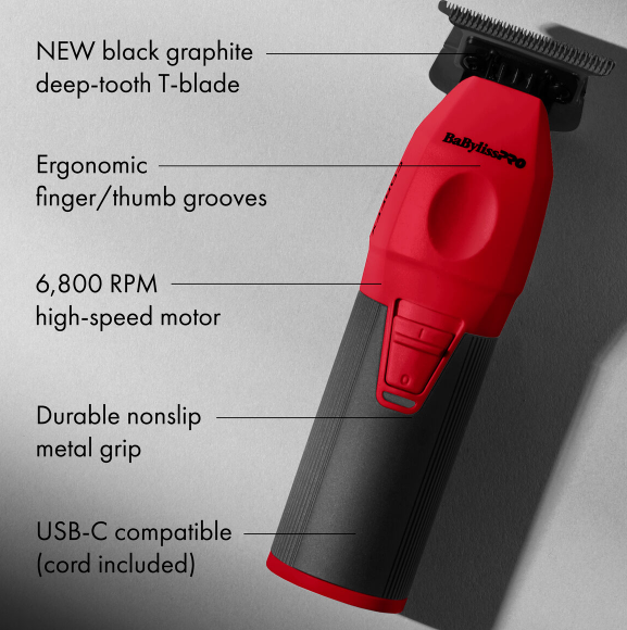 BaBylissPRO® COREFX Trimmer (Limited Edition Red)