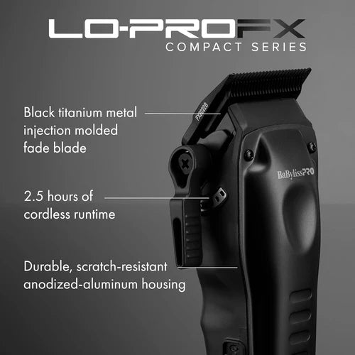 BaBylissPRO® Limited Edition LO-PROFX Compact Clipper (Matte Black)