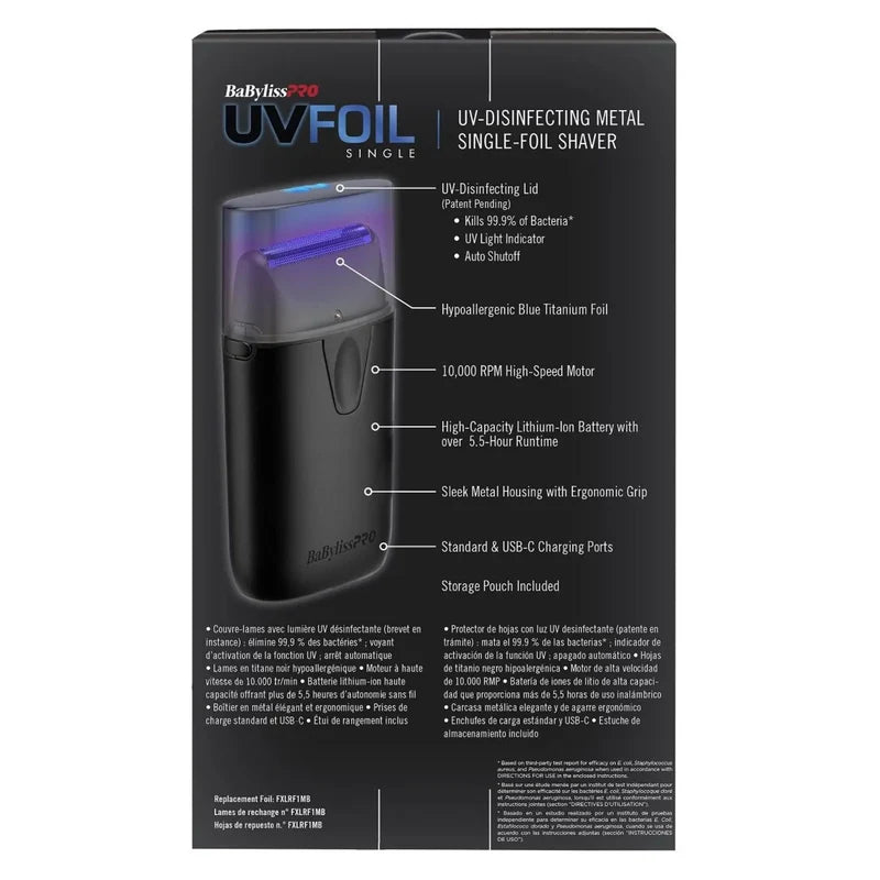 BaBylissPRO® UVFOIL Matte Black UV Single-Foil Shaver