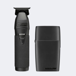 BaBylissPRO® BlackFX All-Metal Trimmer & Double-Foil Shaver Prepack