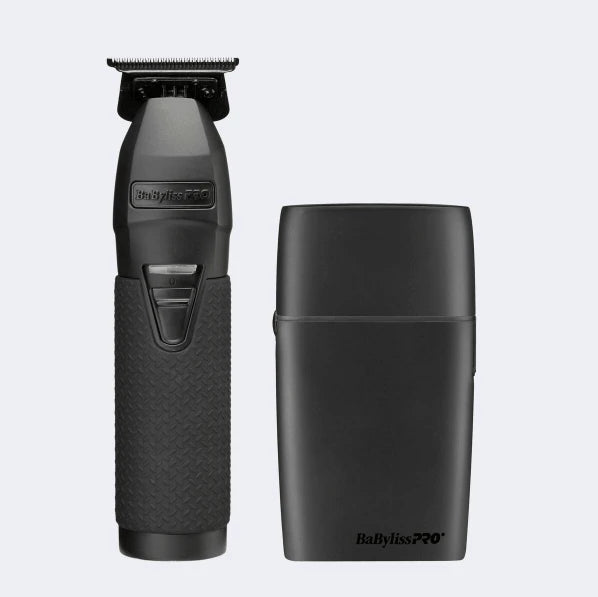 BaBylissPRO® BlackFX All-Metal Trimmer & Double-Foil Shaver Prepack