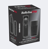 BaBylissPRO® BlackFX All-Metal Trimmer & Double-Foil Shaver Prepack