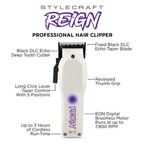 Stylecraft Reign hair clipper with eon digital brushless motor