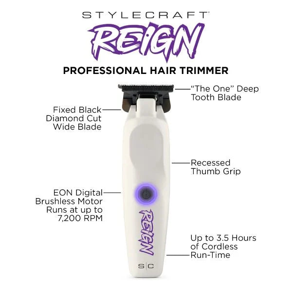 Stylecraft Reign hair trimmer with EON digital brushless motor