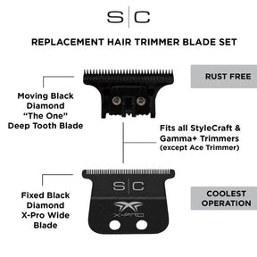 Stylecraft x-pro black DLC wide trimmer blade and "the one" cutter