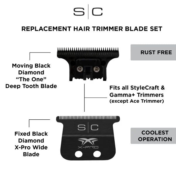 Stylecraft x-pro black DLC wide trimmer blade and "the one" cutter