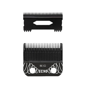 Stylecraft Replacement Echo Faper Fixed Black Diamond Carbon DLC Hair Clipper Blade with Shallow Tooth 2.0 Moving Cutter Set
