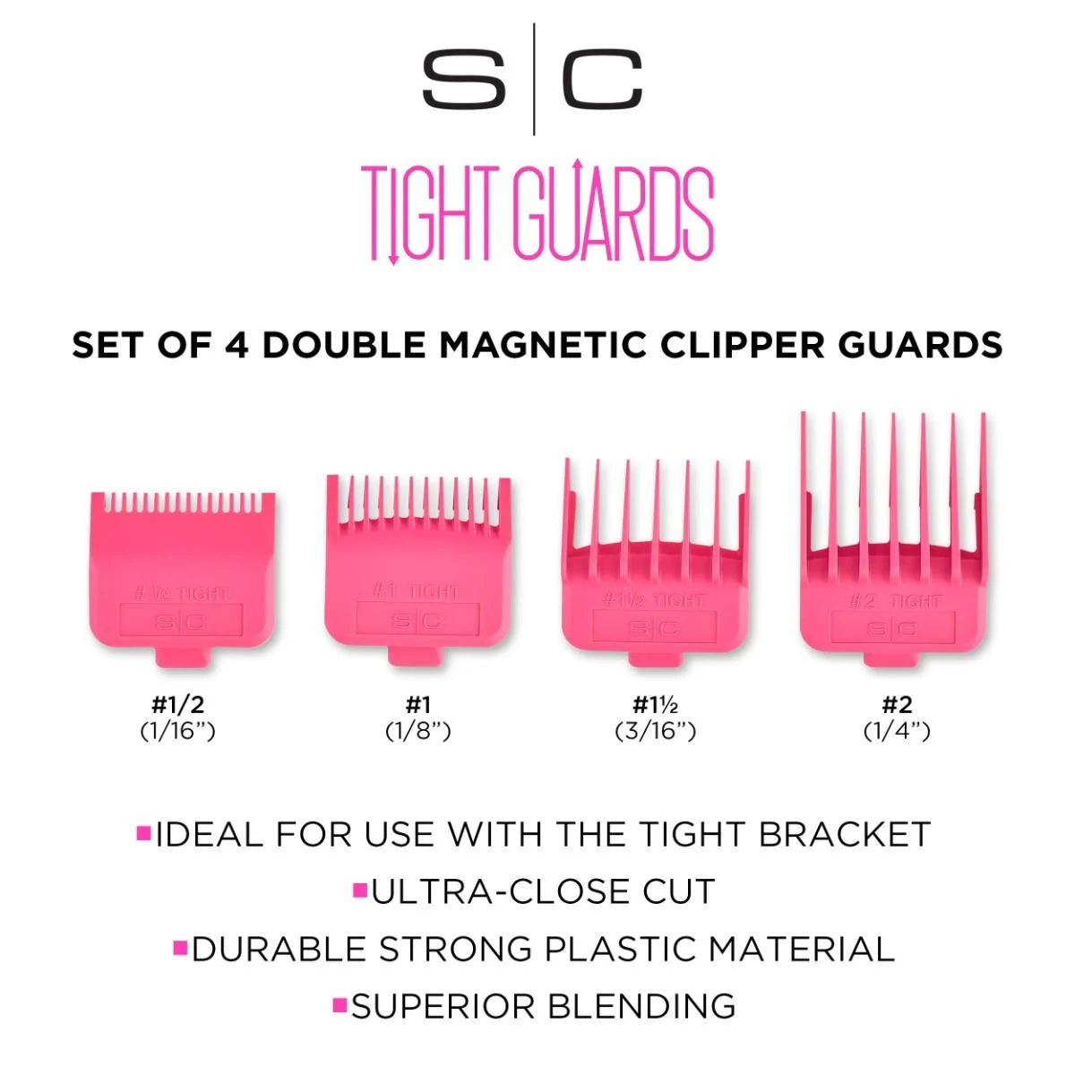 Stylecraft tight guards - barber hairstylist dub neodymium plastic, 4 assorted sizes