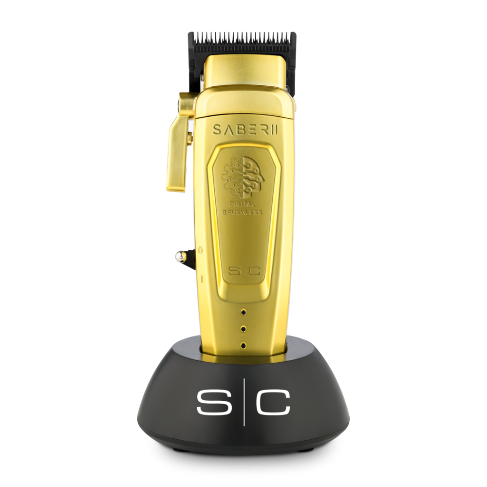 Stylecraft Saber 2  - cordless modular hair clipper with high-torque digital brushless motor in gold