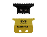 Gamma + X-Pro Wide Gold Titanium Fixed Blade & DLC The One Cutting Trimmer Blade Set