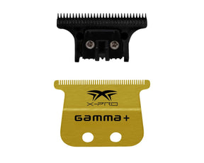 Gamma + X-Pro Wide Gold Titanium Fixed Blade & DLC The One Cutting Trimmer Blade Set