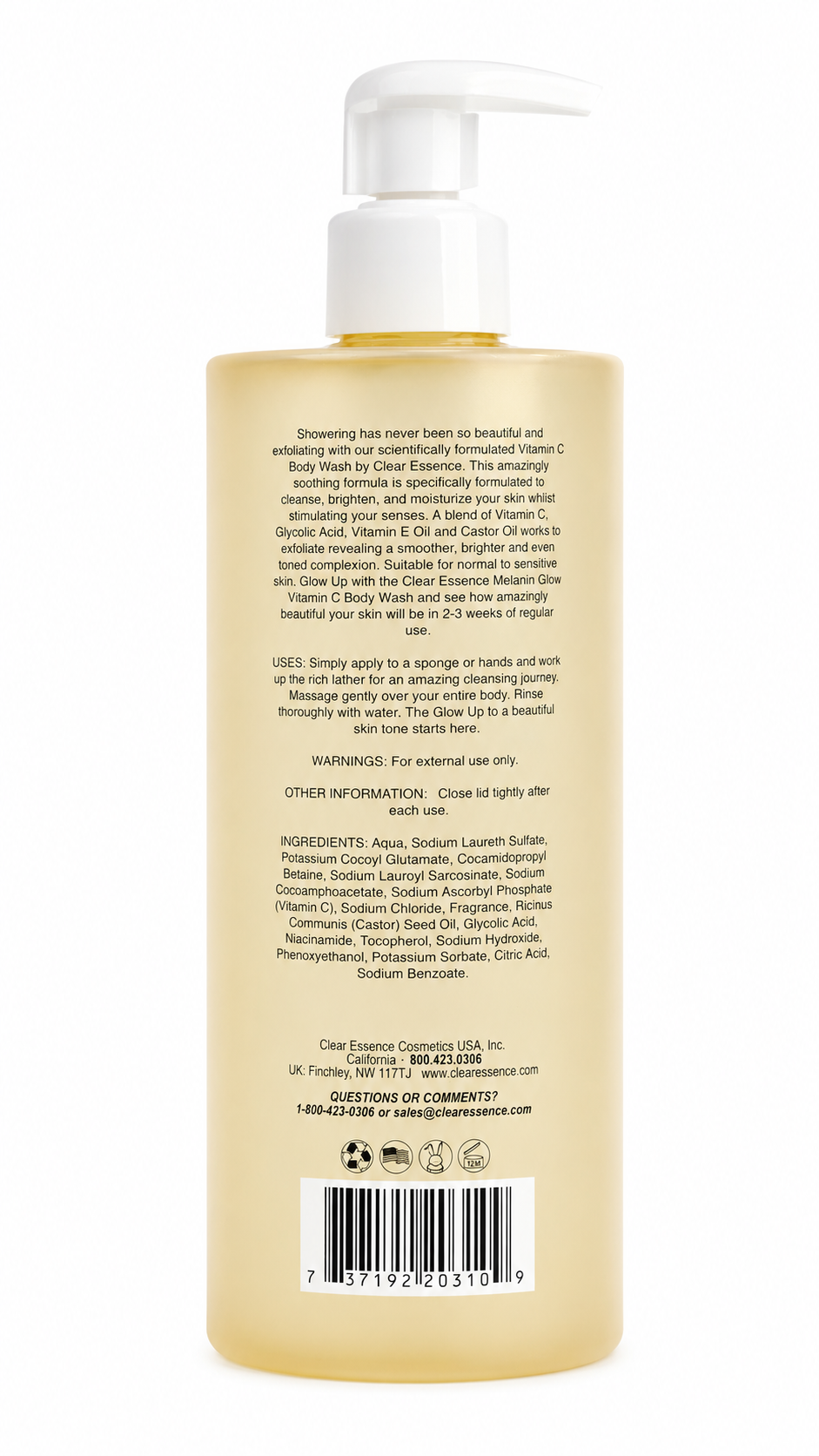 Clear Essence Melanin Glow Vitamin C Body Wash