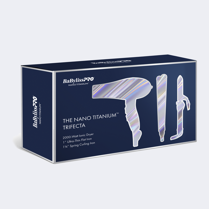 BaBylissPRO Nano Titanium Limited Edition Trifecta Gift Box - Nano Titanium Dryer, Flat Iron & Curling Iron