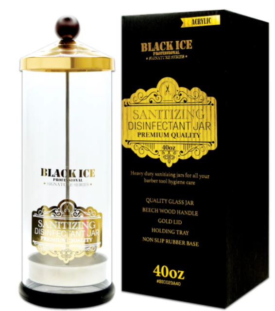 BlackIce Acrylic Sanitizing Disinfectant Jar 40oz