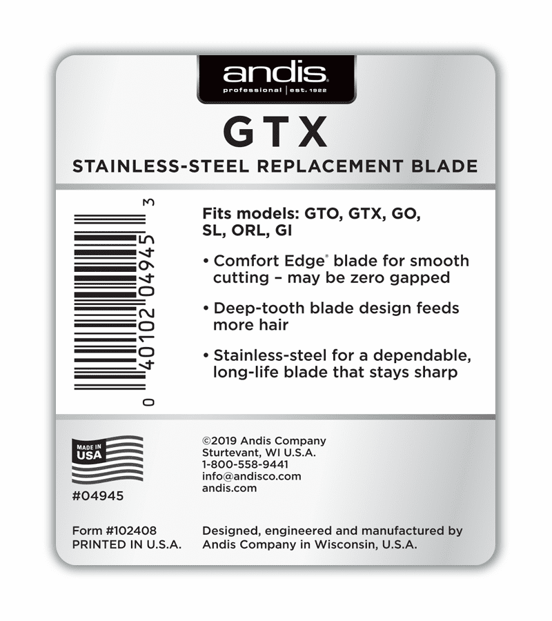 Andis 04945 GTX Deep Tooth T-Outliner Blade (Stainless-steel)