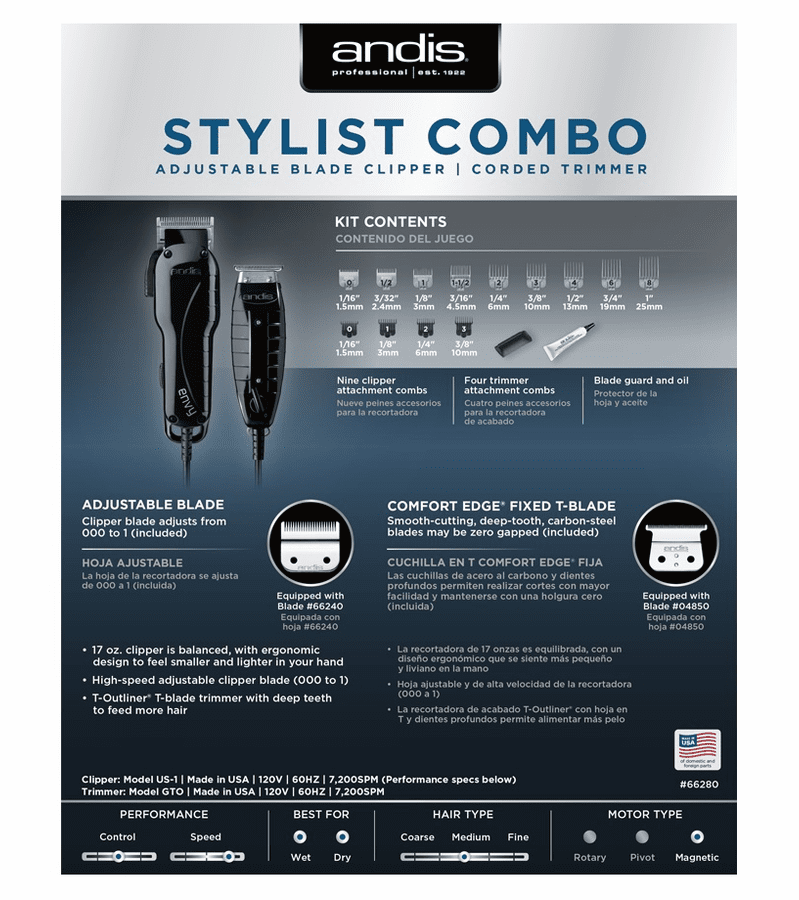 Andis 66280 Stylist Combo