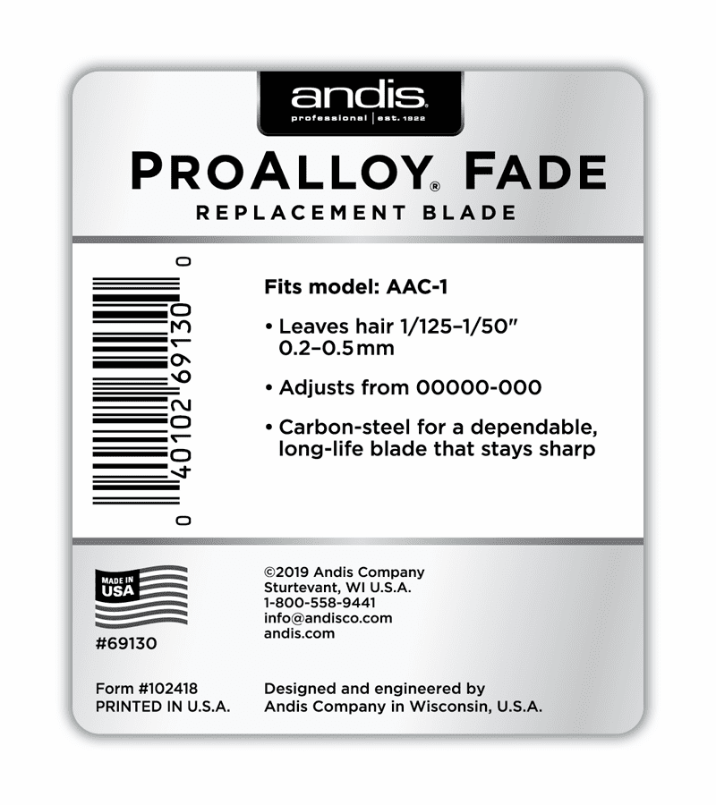 Andis 69130 ProAlloy Fade AAC-1 Replacement Blade Set