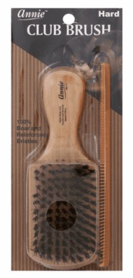 Annie 2117 Hard Wood Club Brush with Comb 7"