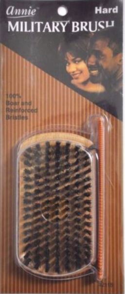 Annie 2118 Hard Wood Military Brush with Comb 4.8"