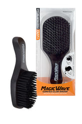 Black Ice Magic Wave Curved Club Brush Hard Premium Boar