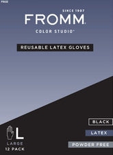 Fromm Reusable Latex Gloves - Black - 12 Pack